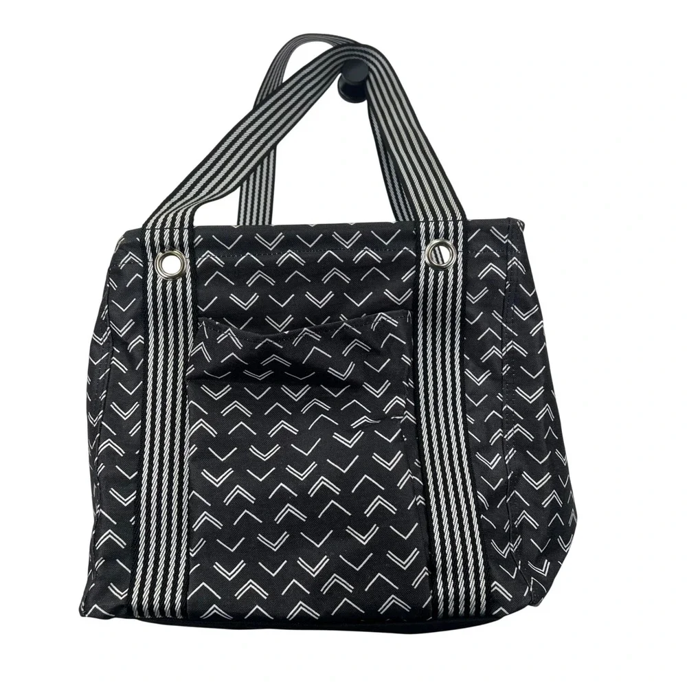 Thirty-One Small Utility Tote Tip Top Chevron Collapsible 12x12x9 Wipeable